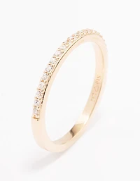 Gold Plated Sterling Silver Cubic Zirconia Pave Ring