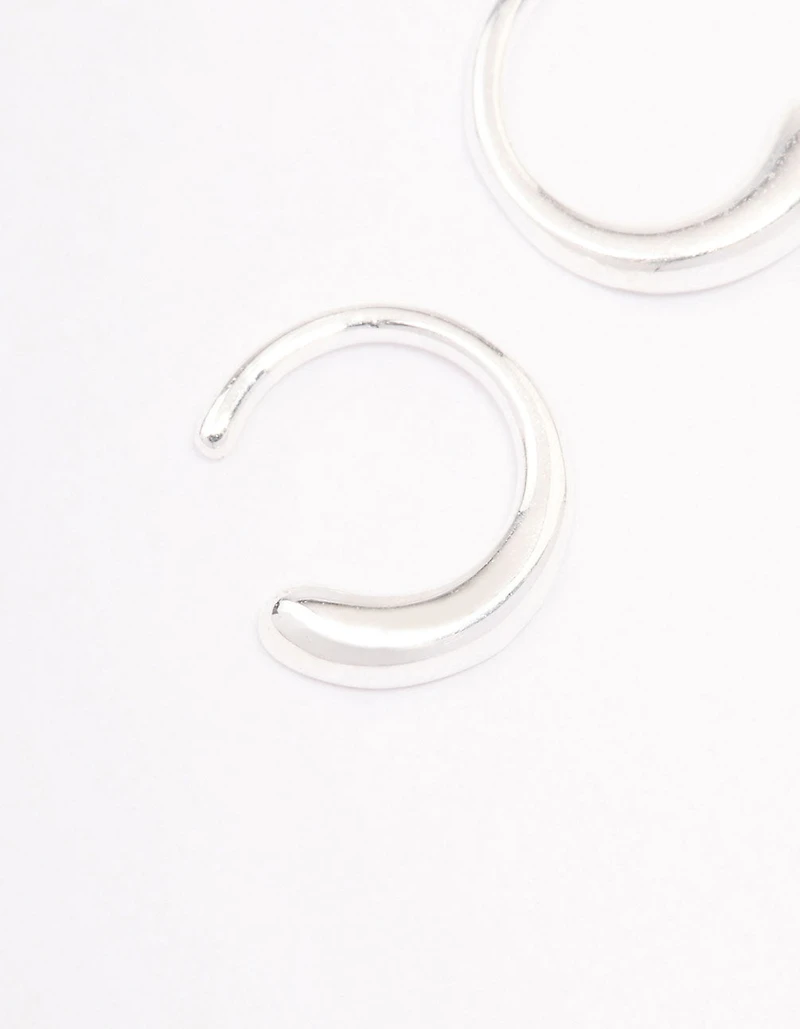Sterling Silver Mini Calligraphy Hoop Earrings