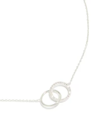 Collier pendentif anneau en pavé en argent sterling