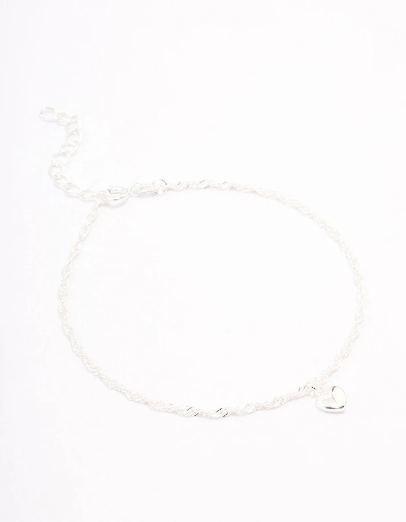 Sterling Silver Simple Heart Bracelet