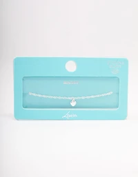 Sterling Silver Simple Heart Bracelet