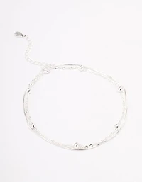 Sterling Silver Snake Chain Ball Bracelet