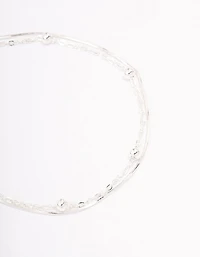 Sterling Silver Snake Chain Ball Bracelet