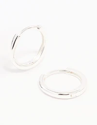 Sterling Silver Huggie Earrings 14mm