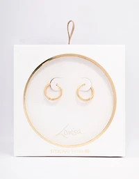 Gold Plated Sterling Silver Huggie Earrings 14mm