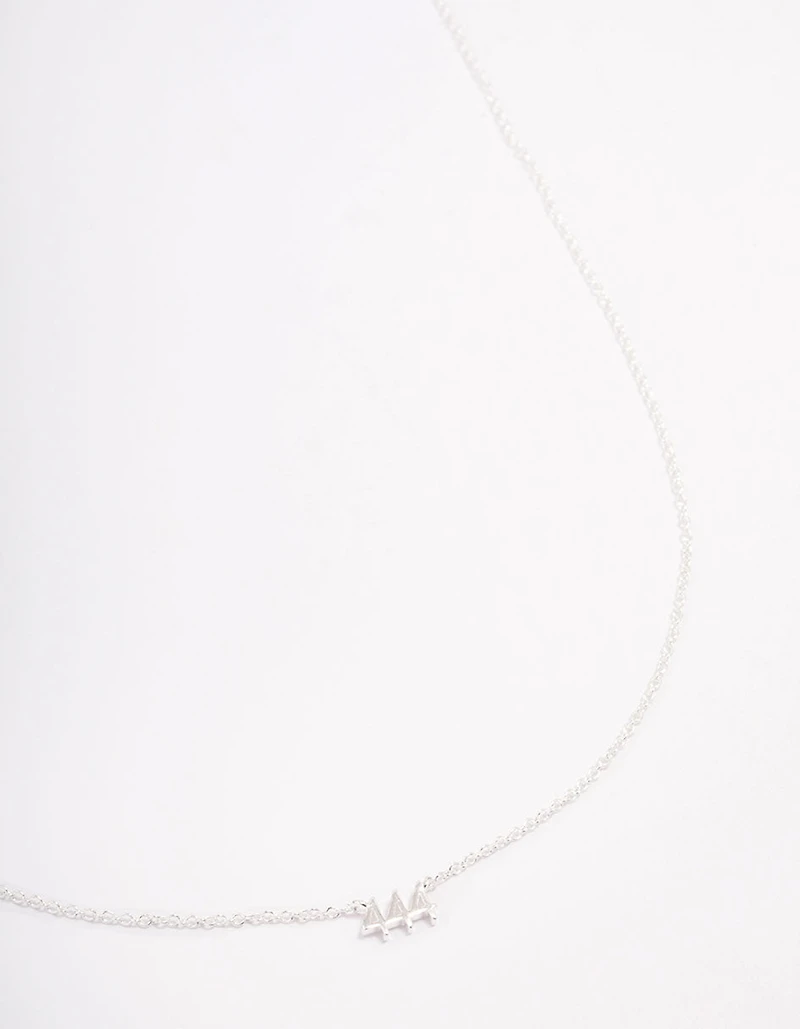 Sterling Silver 444 Angel Number Pendant Necklace