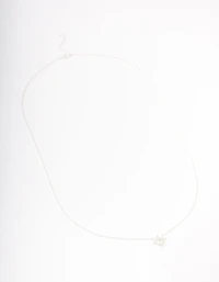 Sterling Silver Cubic Zirconia Starburst Pendant Necklace