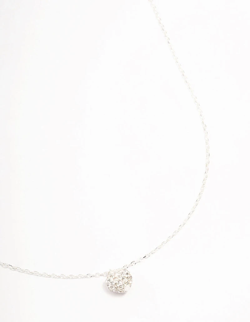 Sterling Silver Pave Heart Pendant Necklace