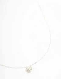 Sterling Silver Pave Heart Pendant Necklace