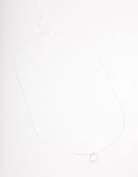 Sterling Silver Open Cubic Zirconia Heart Pendant Necklace