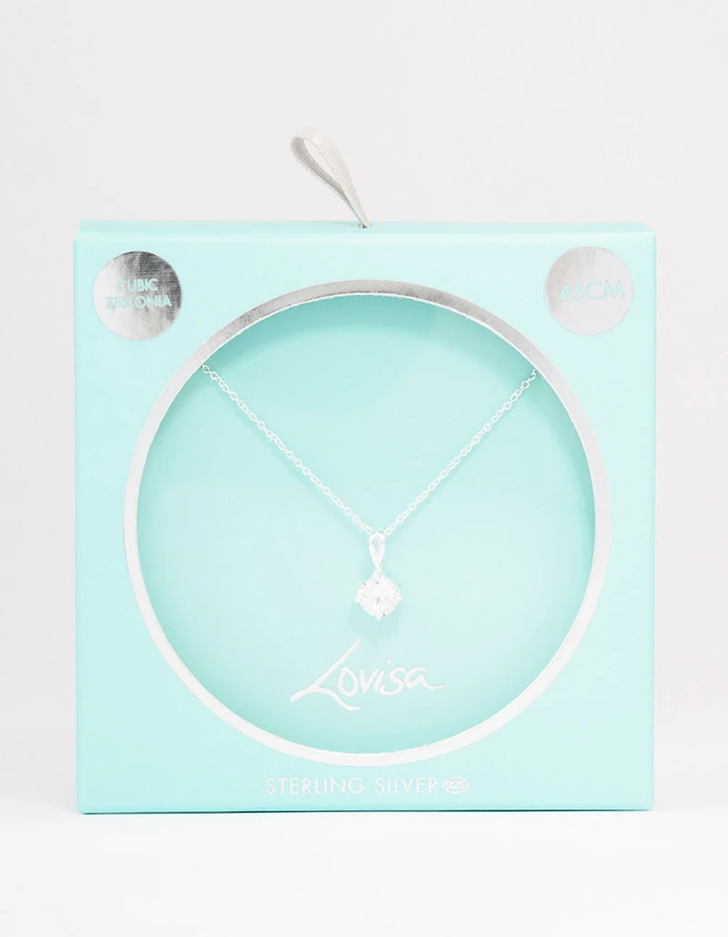 Sterling Silver Solitaire Pendant Necklace
