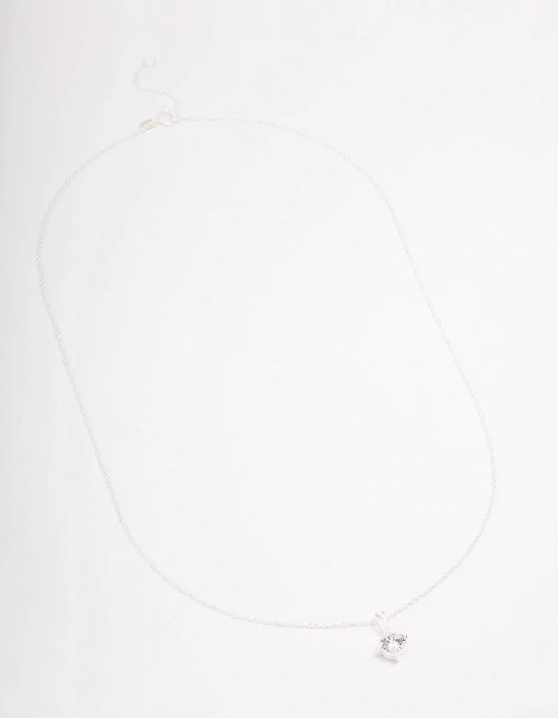 Sterling Silver Solitaire Pendant Necklace