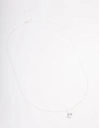Sterling Silver Solitaire Pendant Necklace