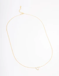 Gold Plated Sterling Silver Cubic Zirconia Heart Pendant Necklace