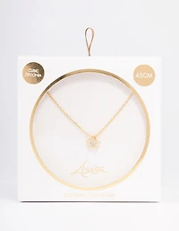 Gold Plated Sterling Silver Open Star Pendant Necklace