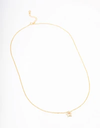Gold Plated Sterling Silver Open Star Pendant Necklace