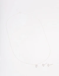 Sterling Silver Cubic Zirconia Solitaire Jewellery Set