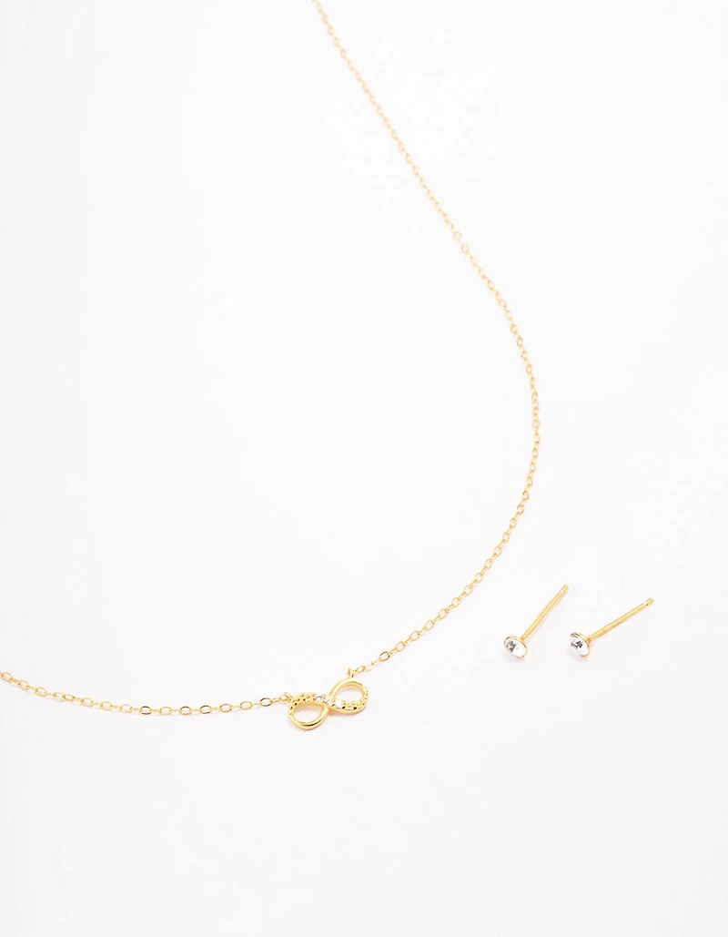 Gold Plated Sterling Silver Infinity Jewellery Set