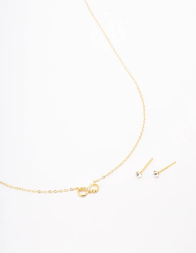 Gold Plated Sterling Silver Infinity Jewellery Set