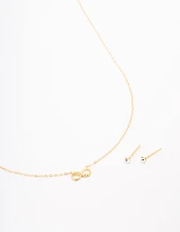 Gold Plated Sterling Silver Infinity Jewellery Set