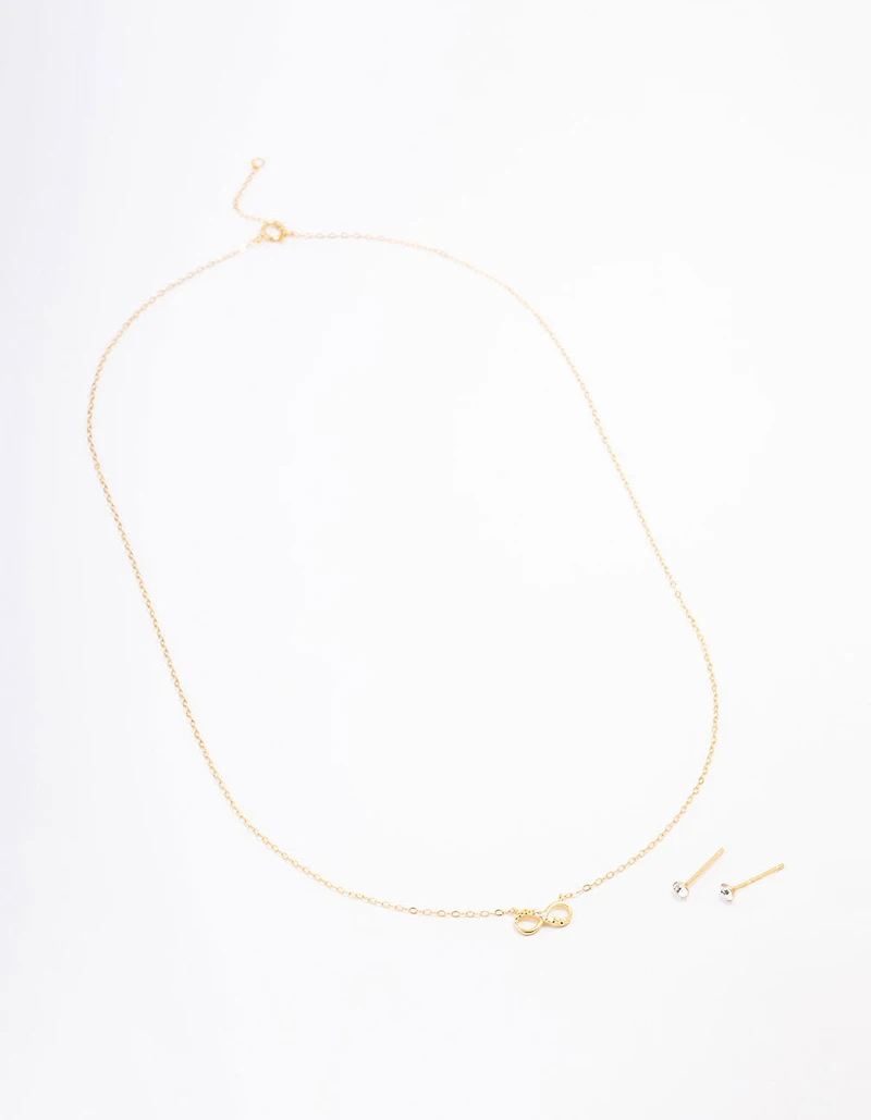 Gold Plated Sterling Silver Infinity Jewellery Set