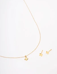Gold Plated Sterling Silver Butterfly Jewellery Set