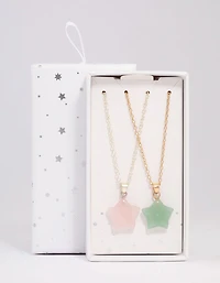 Mixed Metal Semi-Precious Star Necklace Pack