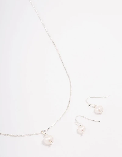 Silver Freshwater Pearl Jewellery Set