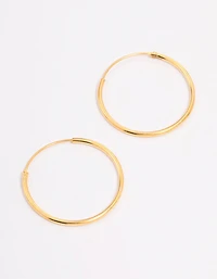 Gold Plated Sterling Silver Hoop Earrings 20mm