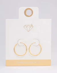 Gold Plated Sterling Silver Hoop Earrings 20mm