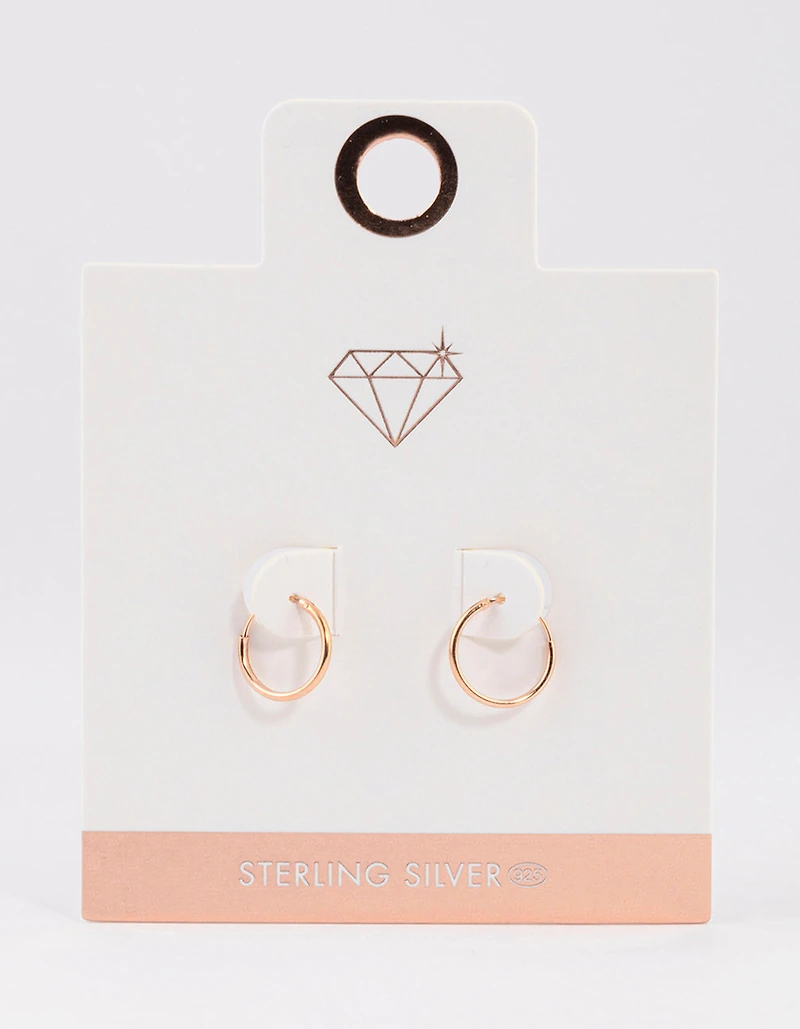 Rose Gold Plated Sterling Silver Hoop Earrings 12mm