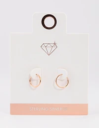 Rose Gold Plated Sterling Silver Hoop Earrings 12mm