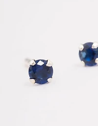 Sterling Silver Baby Blue Colour Stud Earrings