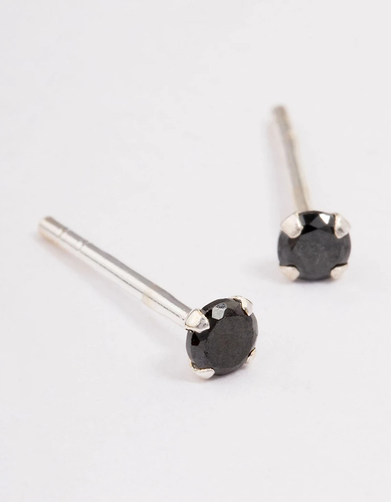 Boucles d’oreilles noires en argent sterling