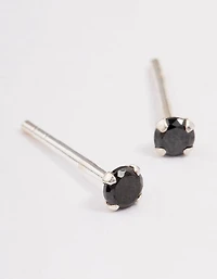 Boucles d’oreilles noires en argent sterling
