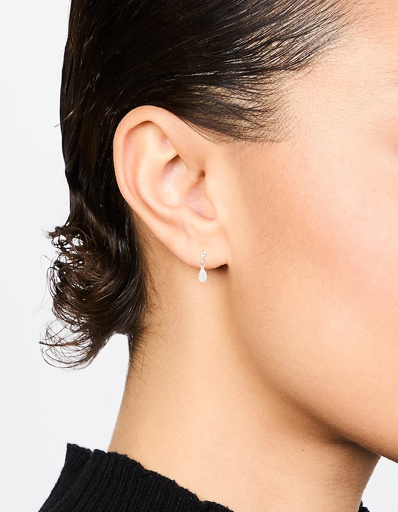 Sterling Silver Pear Cubic Zirconia Drop Earrings