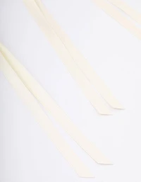 Cream Fabric Wide Skinny Hair Bow Pack