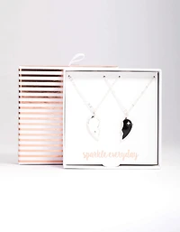 Silver Yin & Yang Heart Necklace Pack