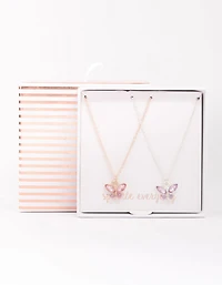 Mixed Metal Mini Butterfly Necklace Pack