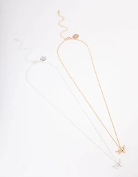 Mixed Metal 3D Dog Charm Necklace Pack