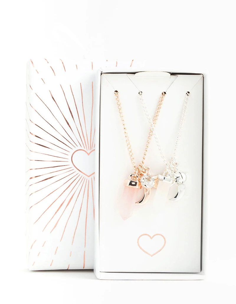 Mixed Metal Semi-Precious Charm Shard Necklace Pack