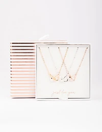 Mixed Metal Link Heart Necklace 3-Pack