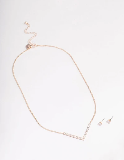 Rose Gold Cubic Zirconia Jewellery Set