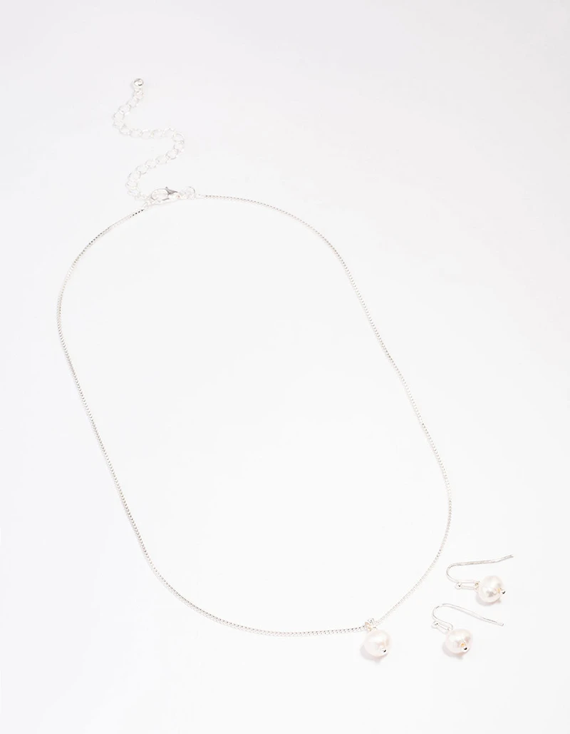 Silver Freshwater Pearl Jewellery Set