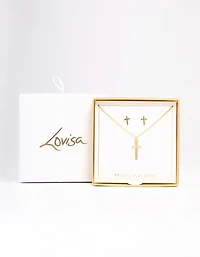 Gold Plated Cross Jewellery Set