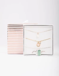 Mixed Metal Round & Shard Freshwater Pearl Bracelet 3-Pack
