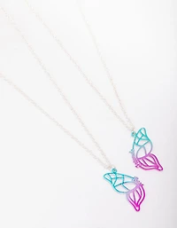 Silver Best Friend Butterfly Necklace Pack