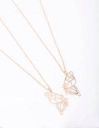Pack de colliers papillons en or Maman & Fille