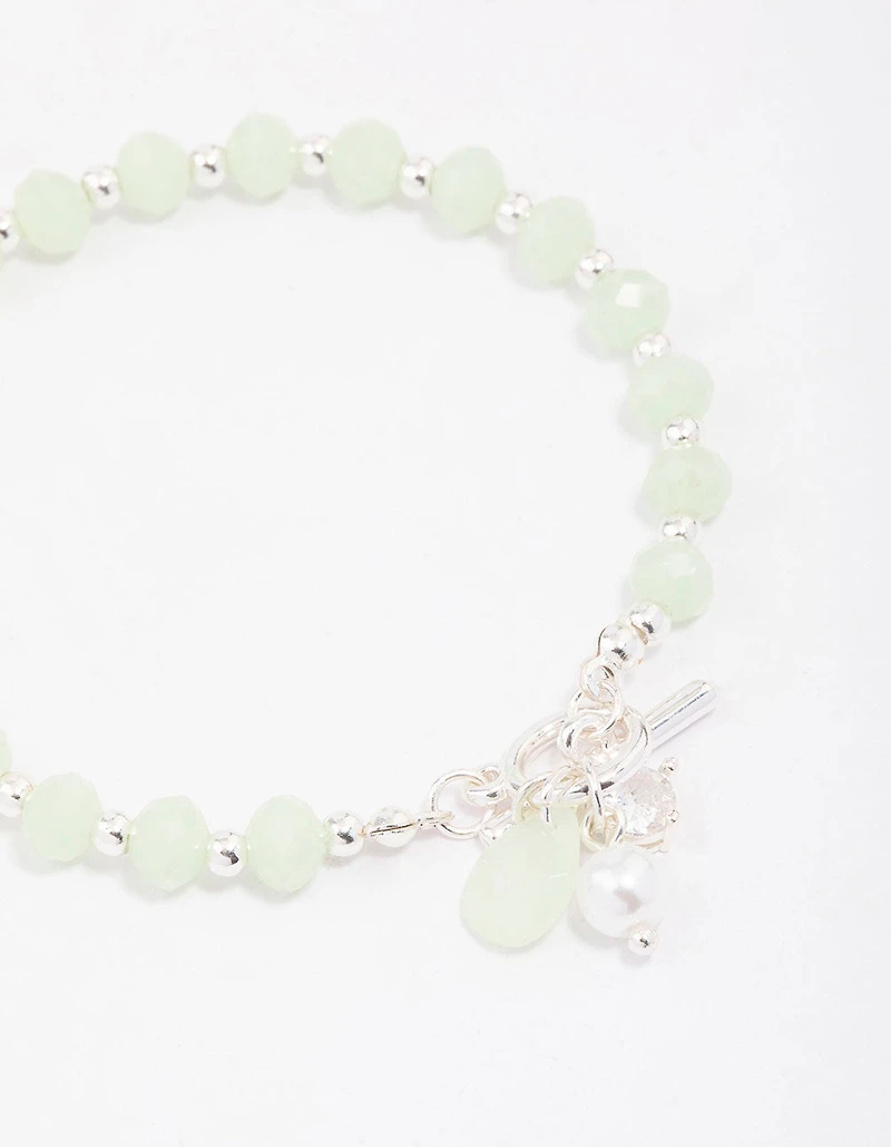 Gold Pearl & Diamante Beaded Bracelet