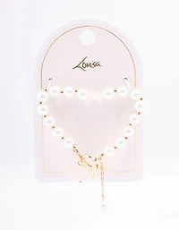 Gold Pearl Beaded T&O Bracelet